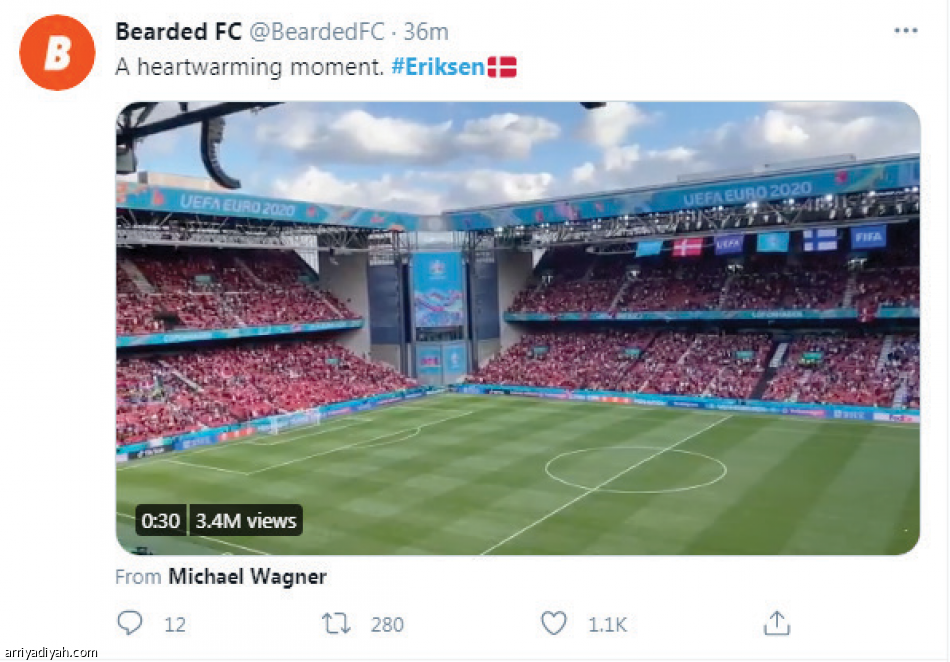 سقوط إريكسن..
181 ألف تغريدة ومنشور