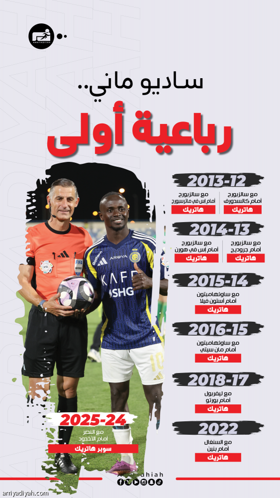 ماني يذيق الأخدود أول سوبر هاتريك