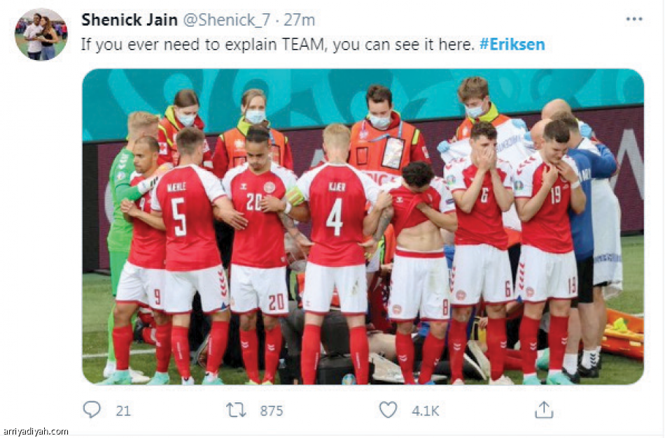 سقوط إريكسن..
181 ألف تغريدة ومنشور